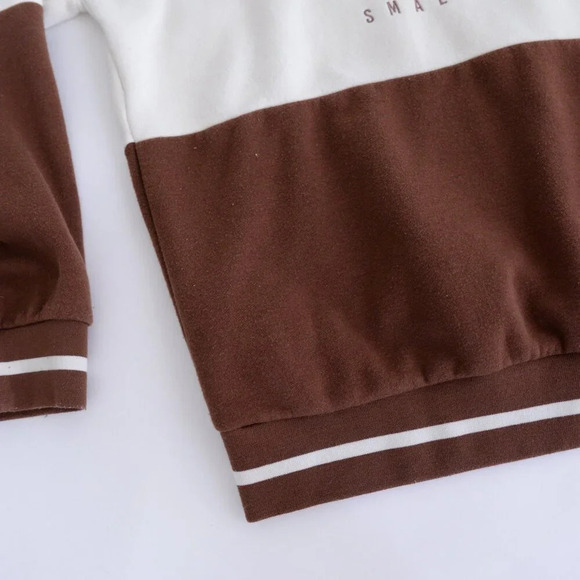 Disney Our Universe Embroidered Tinkerbell Cream And Brown Crew Neck Sweater Med - Picture 10 of 11